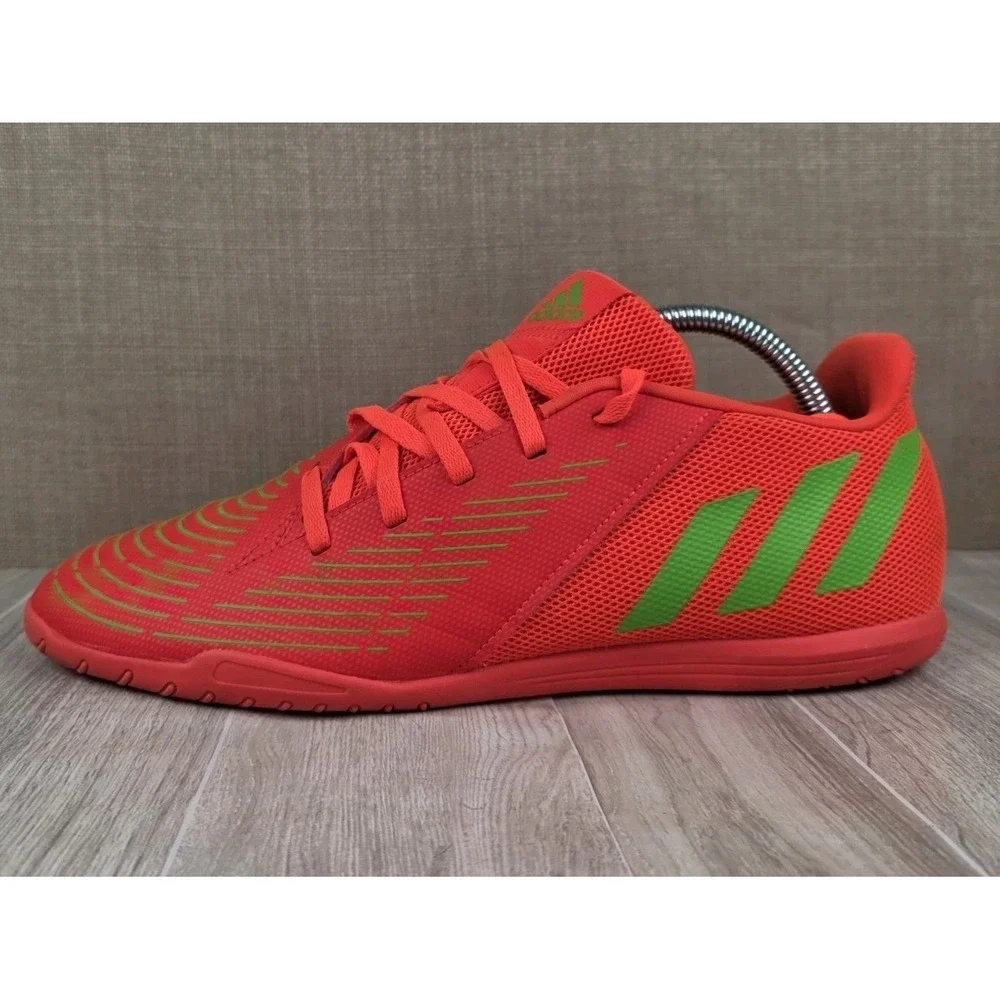 Adidas Predator Edge.4 Turf Soccer Shoes Lace Up Solar Red Green Mens Size 9.5